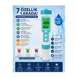 7İn1 Ph/Tds/Ec/Orp/Deniz Suyu Ağırlık/Tuzluluk/Sıcaklık C-600 Ph Ölçer Su Kalitesi Monitörü-Sa90