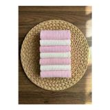 7’li %100 Pamuk Bebek Ağız Mendili – Pembe & Beyaz Kutulu Hediyelik Set