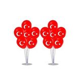 7'li Balon Süsleme Standı Ve Türk Bayrağı Baskılı Balon