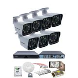 7'Lı Güvenlik Kamerası Seti - 5Mp Sony Seculensli 1080P Full Hd Ahd, 8 Ultra Warm Led, Gece Renkli , Plastik Kasa