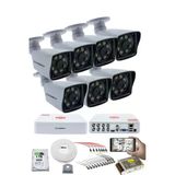 7'Lı Güvenlik Kamerası Seti - 5Mp Sony Seculensli 1080P Full Hd Ahd, 8 Ultra Warm Led, Gece Renkli , V1