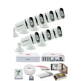 7'Lı Kamera Seti - 5Mp Sony Seculensli 1080P, 4 Warm Led,Gece Renkli, Full Hd Ahd Güvenlik Kamerası Seti, Colorvu,V1