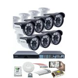 7'Lı Kamera Seti - 5Mp Sony Seculensli 1080P, 6 Atom Led, Full Hd Ahd Güvenlik Kamerası Seti, Gece Görüşlü, Ip66 Plastik Kasa