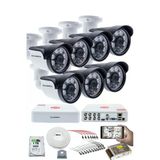 7'Lı Kamera Seti - 5Mp Sony Seculensli 1080P, 6 Atom Led, Full Hd Ahd Güvenlik Kamerası Seti, Gece Görüşlü, Ip66 Plastik Kasa,V1