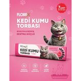 7'li Kedi Kumu Torbası Pudra Kokulu Büzgülü Pratik Çekmeli Kedi Tuvalet Poşeti-Pet Evcil Hayvan 82x50cm