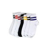7'li paket renkli Çizgili Pamuklu Yarım Konç Unisex Çorap Çok Renkli 39-45
