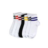 7'li paket renkli Çizgili Pamuklu Yarım Konç Unisex Çorap