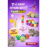 7'li Set :Elastik Kendinden Yapışkanlı Kedi Oltası , Sarma Top ,Olta ,3'lü Mini Top , Çıngıraklı Top