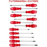 7'li Tornavida ve 5'li Torx Tornavida Seti, Çok Fonksiyonlu El Aletleri - Ahşap