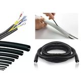7mm Kablo Tesisat Gizleme Düzenleme Spiral Yarıklı Hortum Siyah Renk (10 Metre)