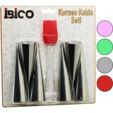 7pcs 6-Korneo Kalıp - 1-Silikon Fırça Pasta Dekorasyon Seti Çap:3.4cm x UZUNLUK:12CM (4887) - Renkli