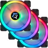 7r Pro Seri (3'lü Set) Rainbow Ledli Sessiz 120MM 12CM Kasa Fanı - Çok Renkli
