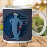 7th Doctor Who Silhouette Sylvester Mccoy Tardis Baskılı Kupa Bardak