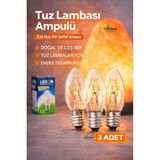 7W Seffaf Tuz Lambasi Ampulu - Gece Lambasi (3 Adet) Seffaf Parfüm Ampul E14 Duy
