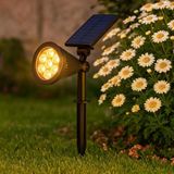 7W Solar Led Bahçe Armatürü Amber Işık – Güneş Enerjili Kazıklı & Duvar Montajlı Çim Aydınlatma Lambası – 7 Led, Ip65, 90 Lümen, 140