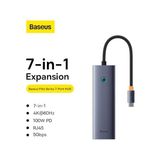 7W1 Ultrajoy 7 Bağlantı Noktalı Hub (Usb-C'den 1xHDMI4K@30Hz+2xUSB 3.0+1XPD+RJ45+SD/TF3.0) - 1 GB - 00-Siyah - Beyaz - Option-1