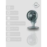 8'' 360 Derece Salınımlı Uzaktan Kumandalı Dokunmatik Ekran 40 cm Zaman Ayarlı Masaüstü Vantilatör - Turkuaz