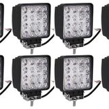 8 Adet 16 Led Off Road Kare Çalışma Lambası Sis Lambası Projektör Gündüz Farı 48 Watt