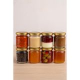 8 Adet 210 ml Metal Gold Altın Konserve Kapaklı Mama Yoğurt Saklama 210 Cc Şeffaf Cam Kavanoz