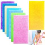 8 Adet 35 İnç Peeling Banyo Havlusu, Güzellik Cilt Banyo Yıkama Havlusu, Naylon Duş Bezi Vücut Ovalama Lifi Kadınlar ve Erkekler için