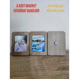8 Adet 7X9.5 Cm Kişiye Özel Resimli Ahşap Buzdolabı Magneti (Fotoğraf Dahil)