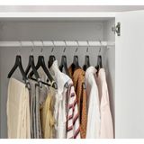 8 Adet Ahşap Giysi Askısı Genişlik 43 cm Ikea 8'li Set Elbise Askısı Siyah Renk Ahşap Askı