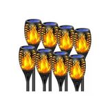 8 Adet Alev Efektli Solar Meşale Lamba Sarı Led Işık Güneş Enerjili Bahçe Aydınlatma Çim Yol Lambası