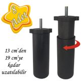 8 Adet Ayarli Destek Ayagi 13 X 19 Cm Siyah Gizli Mobilya Kanepe Baza Koltuk Ayaklari Metrik 8 Civatali Ince Dis