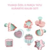 8 Adet Basmali Kurabiye Kalibi Seti 3103-3133 Gingerbreadman Cam Agaci Yilbasi Serisi