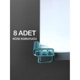8 Adet Bebek Çocuk Masa Kenar Köşe Koruyucu Pvc Köşe Koruma Yeşil