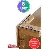 8 Adet Bebek Çocuk Yaşlı Köşe Koruması Cam Masa Mermer Sehpa Mobilya Için Şeffaf Kenar Koruyucu - Turuncu