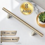 8 Adet Boy Kulp Inox 128 mm Kulp Mobilya Mutfak Dolabı Çekmece Dolap Kapak Kulpu Kulbu Metal Kulpları - Krom