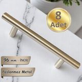 8 Adet Boy Kulp Inox 96 mm Kulp Mobilya Mutfak Dolabı Çekmece Dolap Kapak Kulpu Kulbu Metal Kulpları - Krom