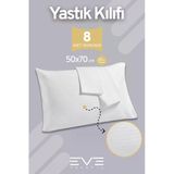 8 Adet Çizgili Pamuk Saten Antibakteriyel Fermuarlı Yıkanabilir Otel Lüks Yastık Kılıfı 50X70cm