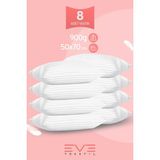 8 Adet Çizgili Saten Fermuarlı Antialerjik Yıkanabilir Silikon Elyaf Yüksek Dolgulu Yastık 900 gr - 50 × 70 cm - Beyaz