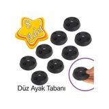 8 Adet Düz Ayak Tabanı Siyah Mobilya Masa Sehpa Ayağı Bağlantı Aparatı Plastik