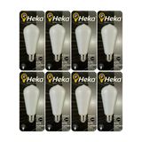 (8 Adet) Heka 6W (46W) 3000K (Sarı Işık) E27 Duylu Soft Led St64 Filament Ampul