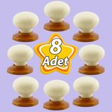 8 Adet Kamelya Kulp Krem Polimer Düğme Kulp Bakır Tablalı Mobilya Mutfak Dolabı Çekmece Kulbu Kulpları