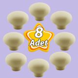 8 Adet Kamelya Kulp Krem Polimer Düğme Kulp Mantar Mobilya Mutfak Dolabı Çekmece Kulbu Kulpları