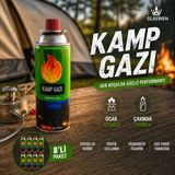 8 Adet Kamp Gazı Gaz Tüpü Portatif Ocak Kartuşu Tek Kullanımlık Pürmüz 400 ml 227 gr - Standart