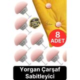 8 Adet Mantar Model Yorgan Çarşaf Tutucu Sabitleyici Kaydırmaz Nevresim Düzenleyici Klips Çengel