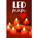 8 Adet Mini Led Mum Seti Pilli Dumansız Alevli Ledli Dekoratif Yapay Mum Dekor Işığı (8 Adet (Kalp Kırmızı 4 cm))