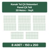 8 Adet Panel Çit Teli 150x250 Cm Yeşil