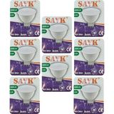(8 Adet) Şavk 12Volt Ac/Dc 4,5W (22W) Beyaz Işık (6500K) Gu5.3 Duylu (İğne Bacak) Led Çanak Ampul