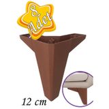 8 Adet Serdivan 12 cm Ceviz Ahşap Desenli Lüx Mobilya Kanepe Sehpa Ünite Koltuk Ayağı Baza Ayak