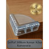 8 Adet Silikon Bebek Çocuk Yaşlı Köşe Koruması Cam Masa Mermer Sehpa Mobilya Şeffaf Kenar Koruyucu