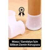 8 Adet Silikon Masa Sandalye Pabuç Kaydırmaz Sessiz Koltuk Zemin Koruyucu Çizdirmez Ayak Kılıfı - Ke