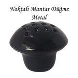 8 Adet Siyah Noktalı Mantar Düğme Kulp Mobilya Çekmece Dolap Kapak Kulbu Metal Kulp Aksesuarları Vidalı