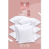 8 Adet Throw Serisi Antialerjik %100 Silikon Elyaf Dolgulu Kırlent Iç Kare Yastık 45x45cm 350gr