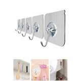 8 Adet Yapışkanlı Şeffaf Askılık-Güçlü Yapışkanlı Duvar ,Kapı Arkası,Mutfak,Banyo Askısı